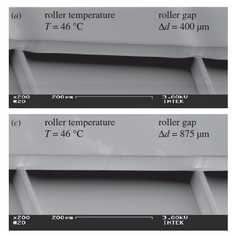 How lamination tactile pressure affects channel geometry Using Fuji Prescale 4LW helps manufacturers ensure constant lamination tactile pressure