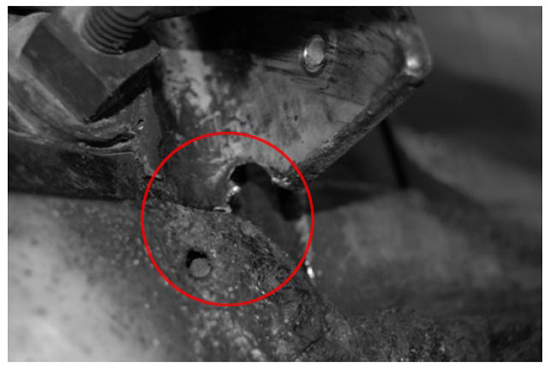H-Bridge damaged from arcing caused by poor tactile pressure distribution Poor tactile pressure distribution caused arcing and failure of an H-bridge switch